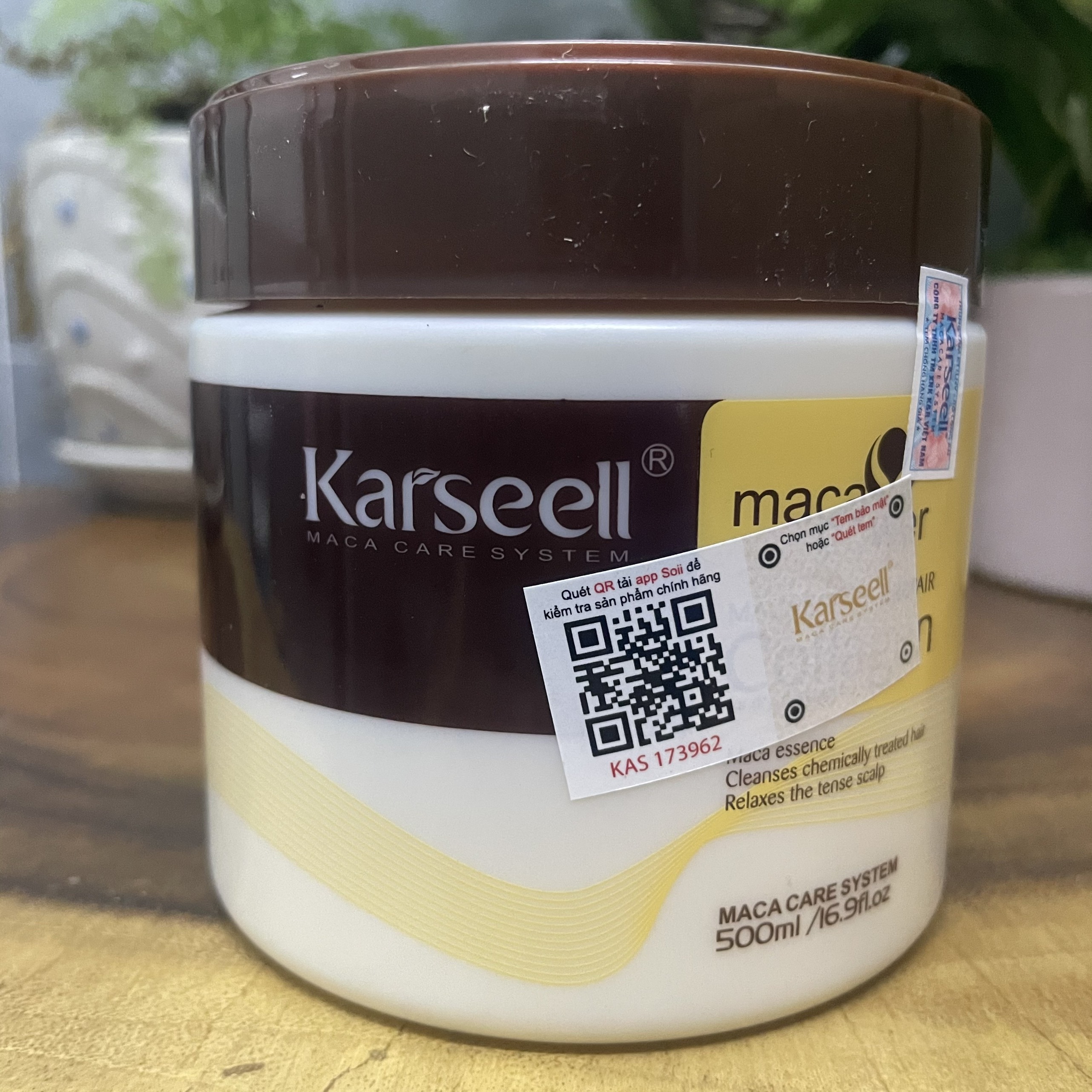 Dầu Hấp Phục Hồi Collagen Karseell Maca Siêu Mềm Mượt Tóc 500ml
