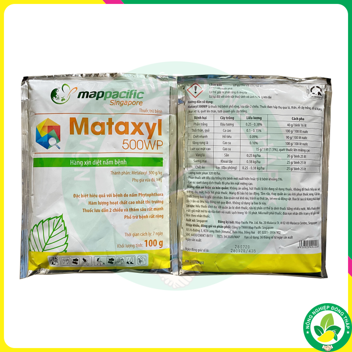 Thuốc Trừ Bệnh, Diệt Nấm Bệnh Mataxyl 500WP (gói 100g)