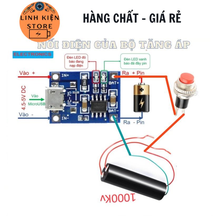 Bộ chế điện 1000KV , Module Tăng Áp 400-1000KV (Máy Đánh Lửa) [ Hàn Sẵn ]
