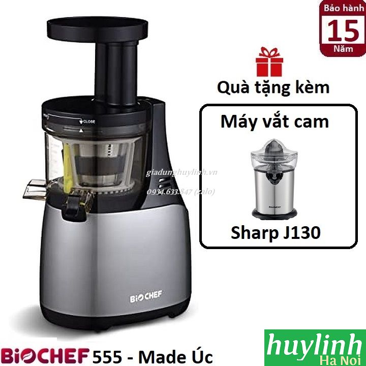 Máy ép trái cây tốc độ chậm Biochef 555 - Tặng vắt cam Sharp J130