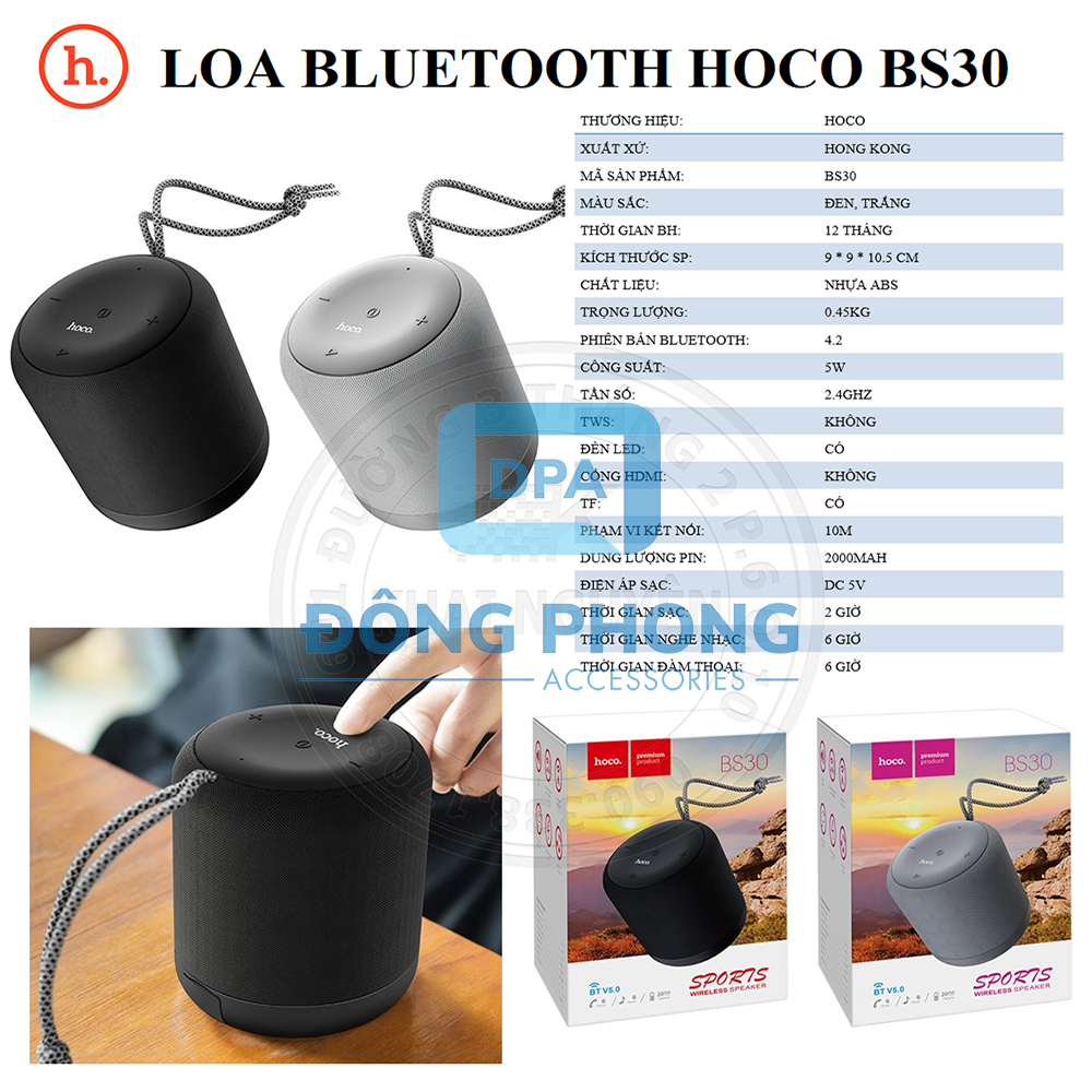 Loa Bluetooth Mini Hoco BS30 Chính Hãng V5.0 Sport Wireless Speaker