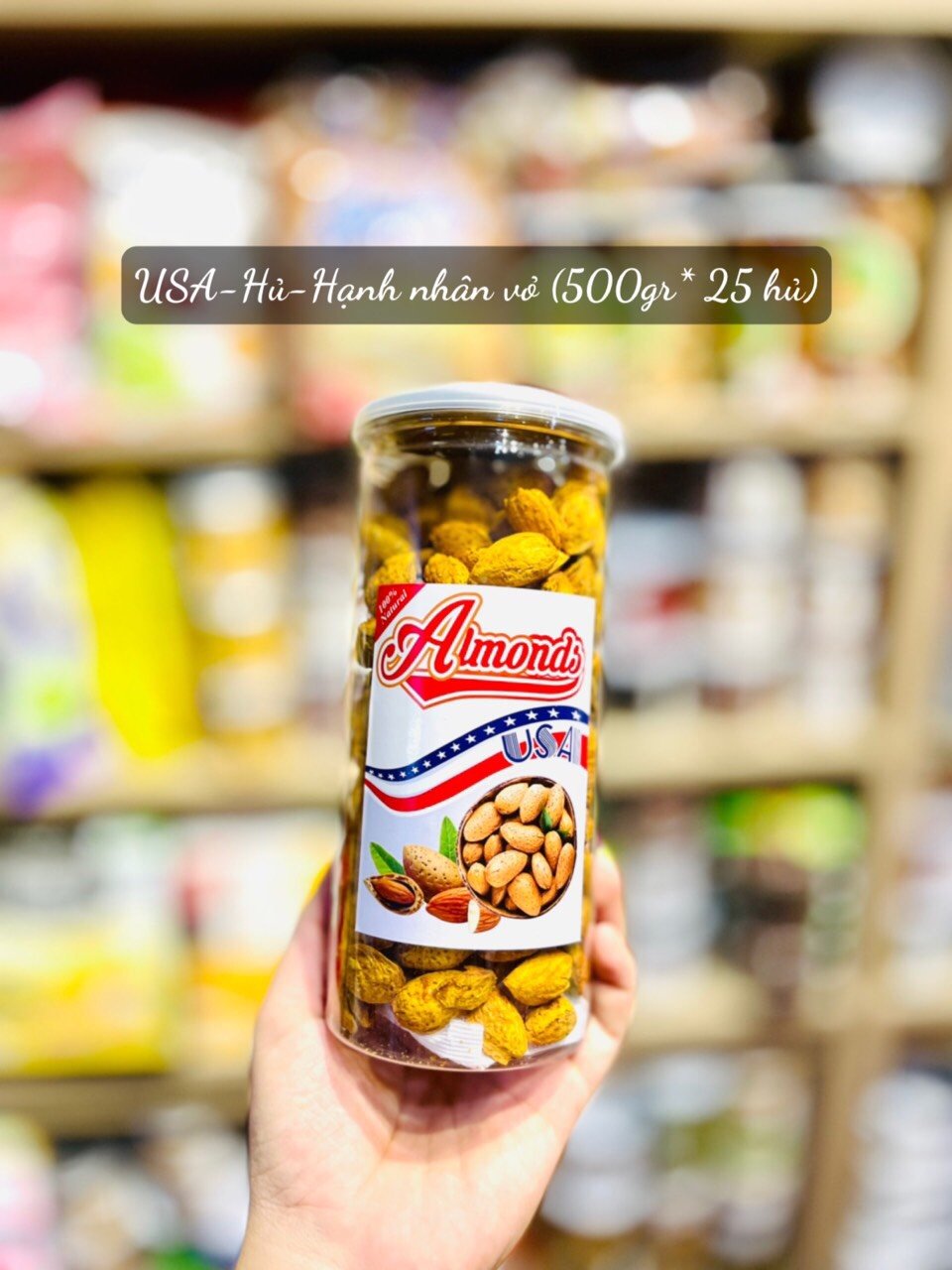 Hạnh nhân VỎ rang bơ muối HỦ 450gr-HSD:2025