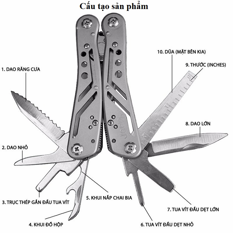 Móc khóa kìm đa năng 13in1 JEEP