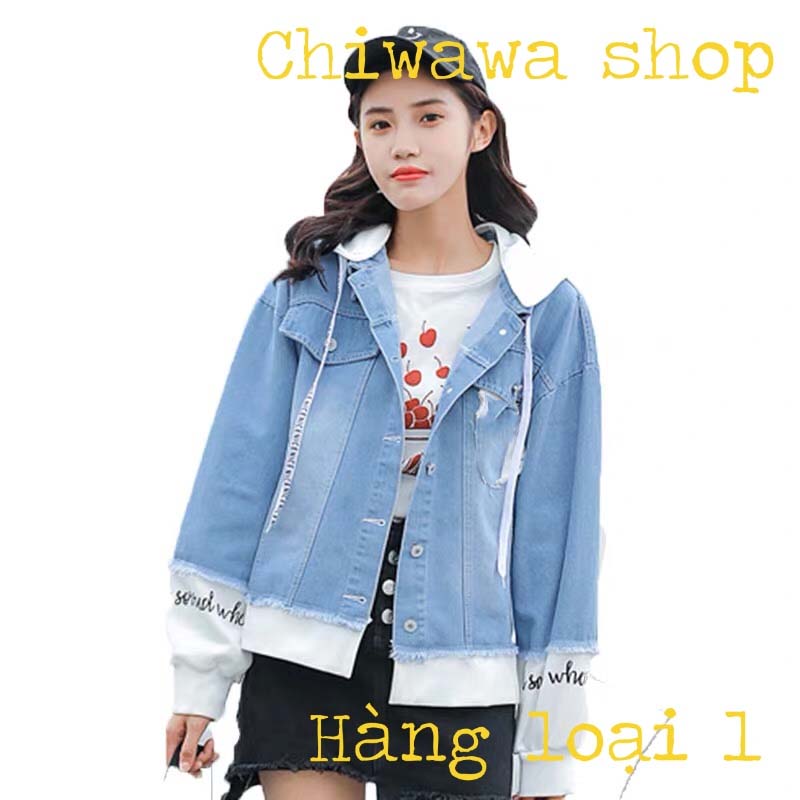 [HCM]Áo khoác jean nữ có nón sau form rộng SS1156 hàng shop bao đẹp BB0309