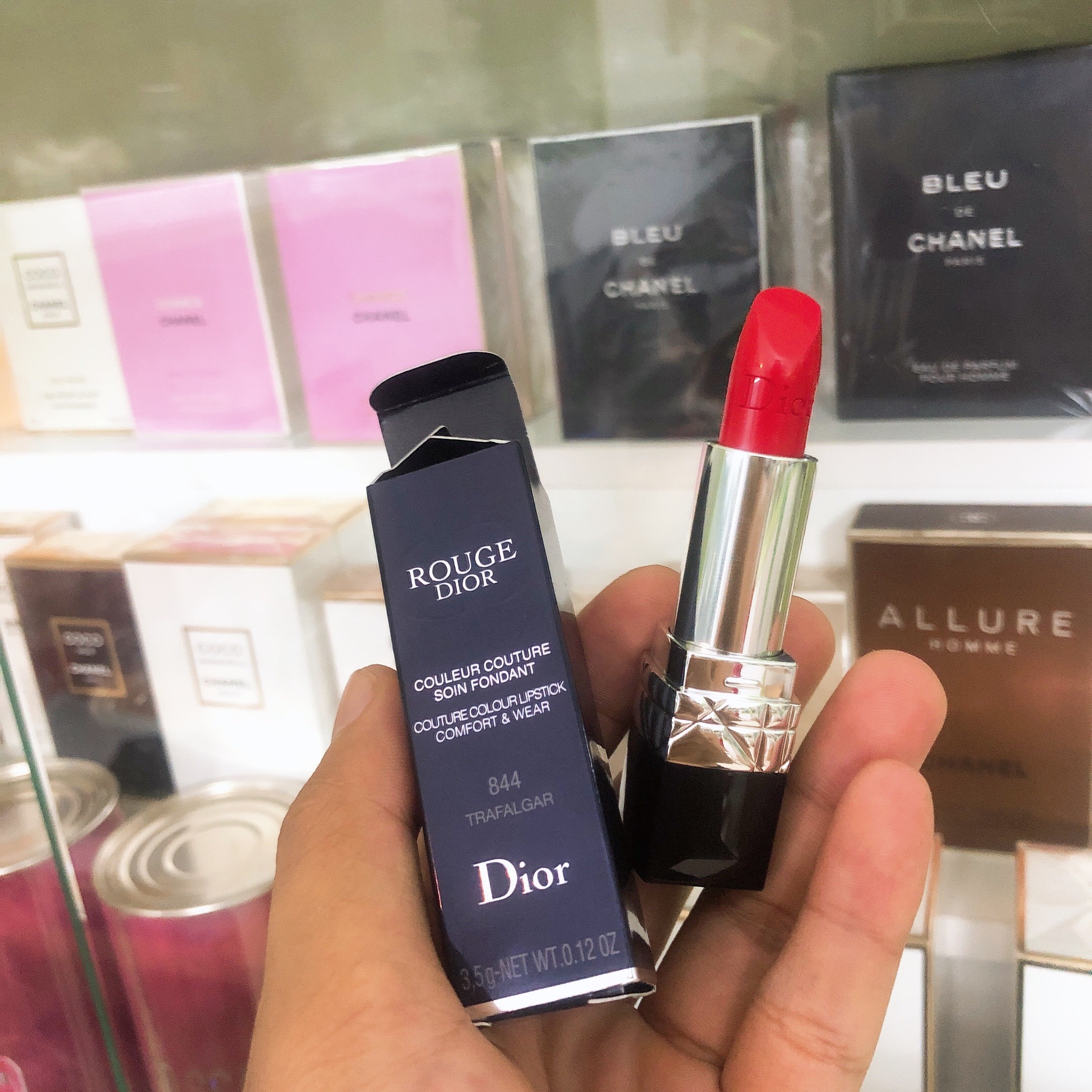Son Dior 844 Trafalgar Màu Cam Đỏ