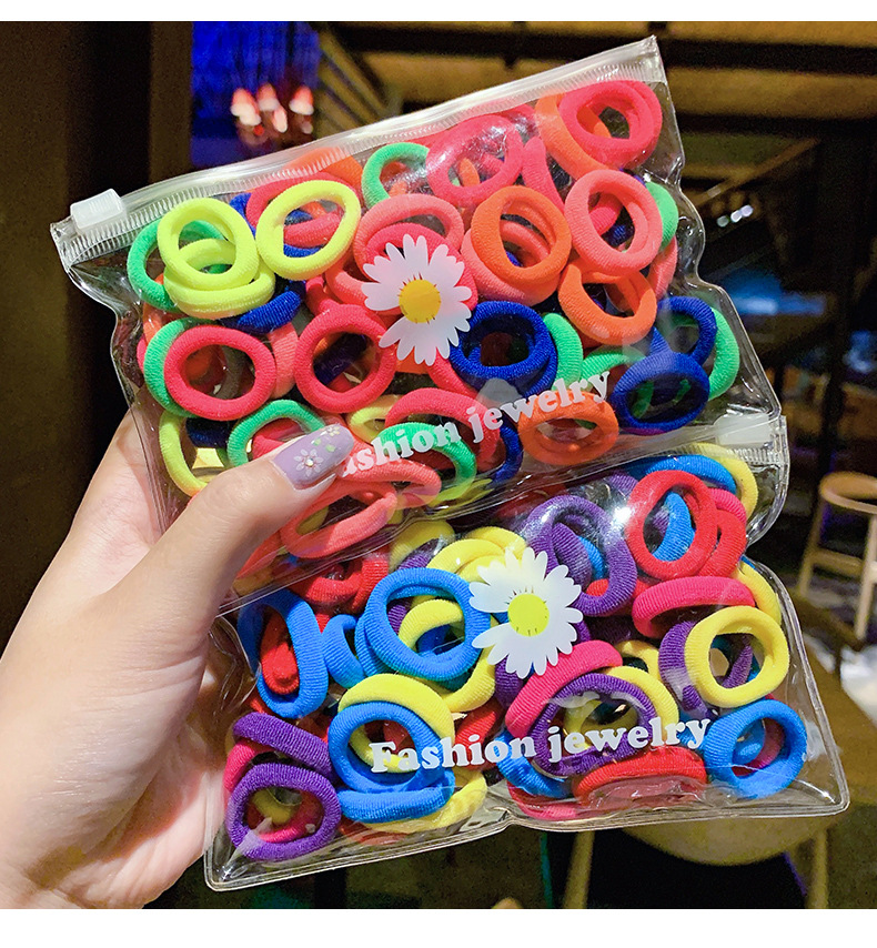 thun cột tóc cho bé set 100 cái túi bozip