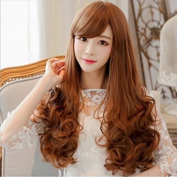 Tóc giả nữ nguyên đầu,tóc giả nữ cao cấp làm bằng tơ mềm mượt như tóc thật + tặng kèm lưới