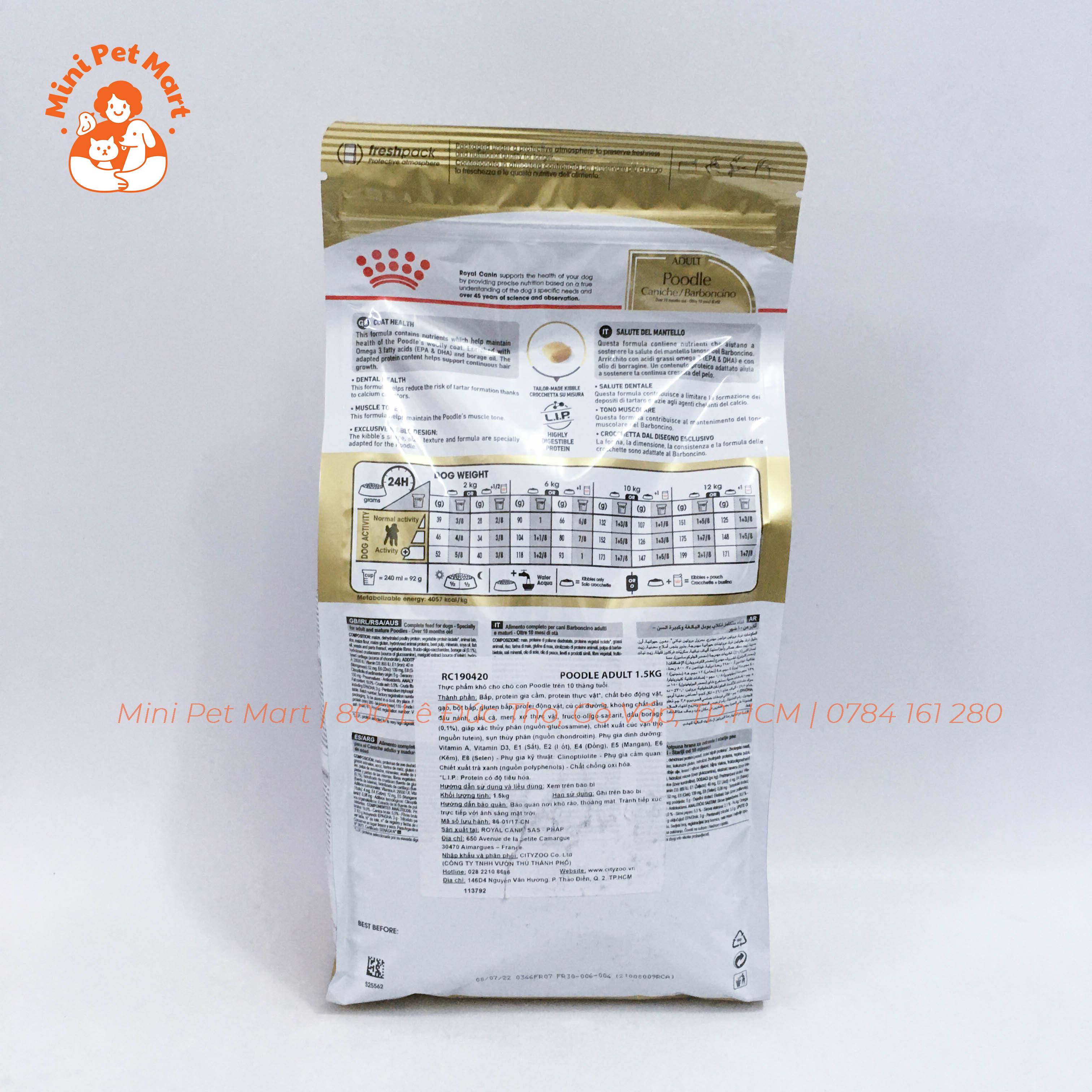 [HCM][1,5kg] Thức ăn hạt cho chó Poodle ROYAL CANIN