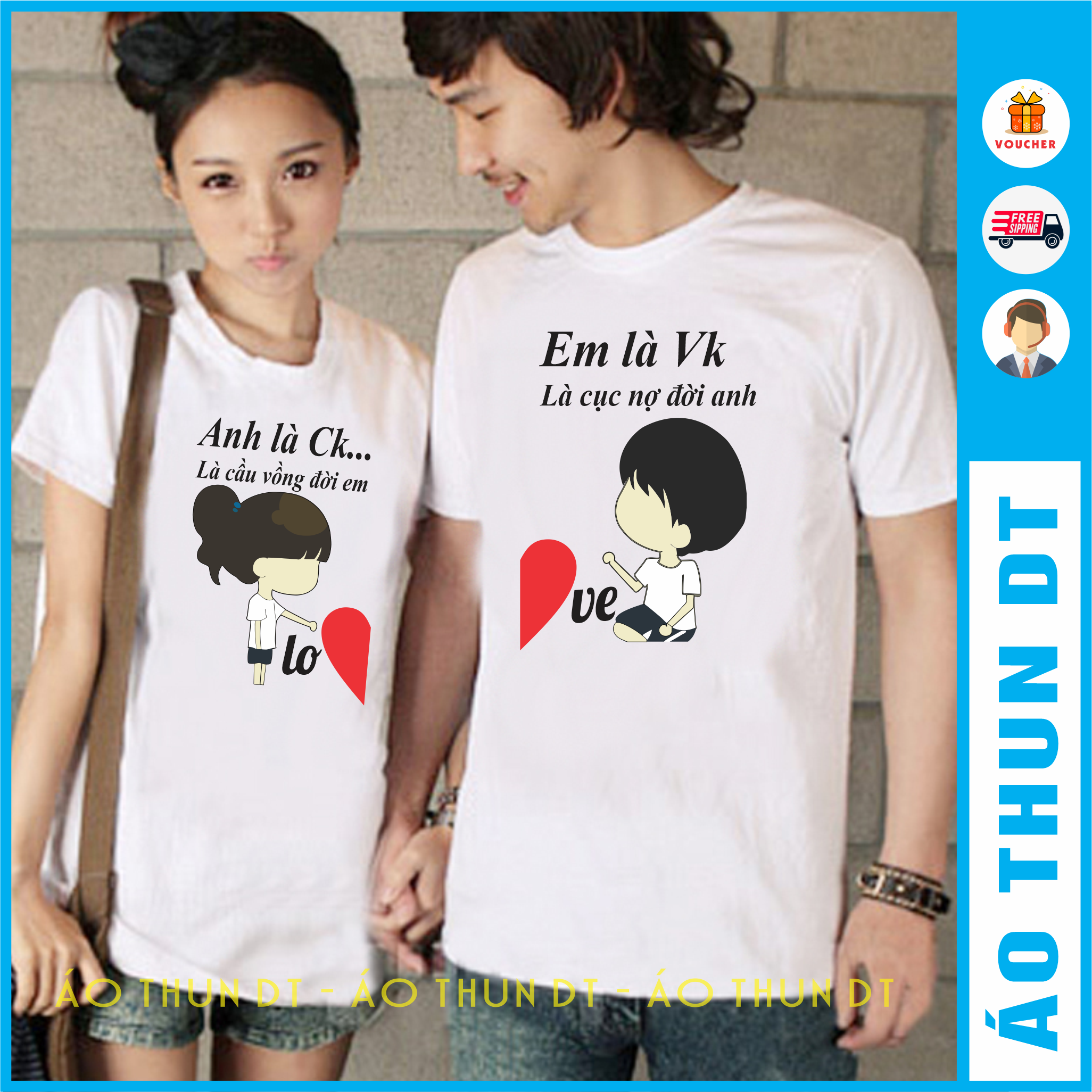 Áo đôi nam nữ ghép tim - 35K/CÁI