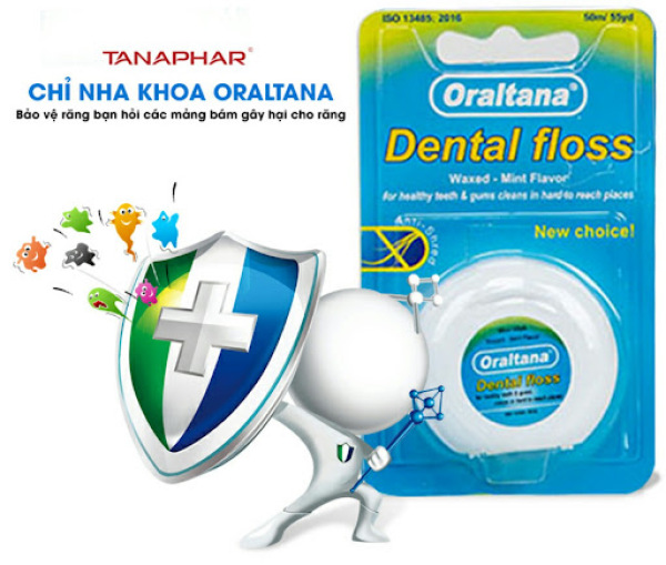 CUỘN CHỈ nha khoa Oraltana dài 50m đa sợi cuộn hương bạc hà - giúp vệ sinh răng miệng sạch sẽ cho gia đình