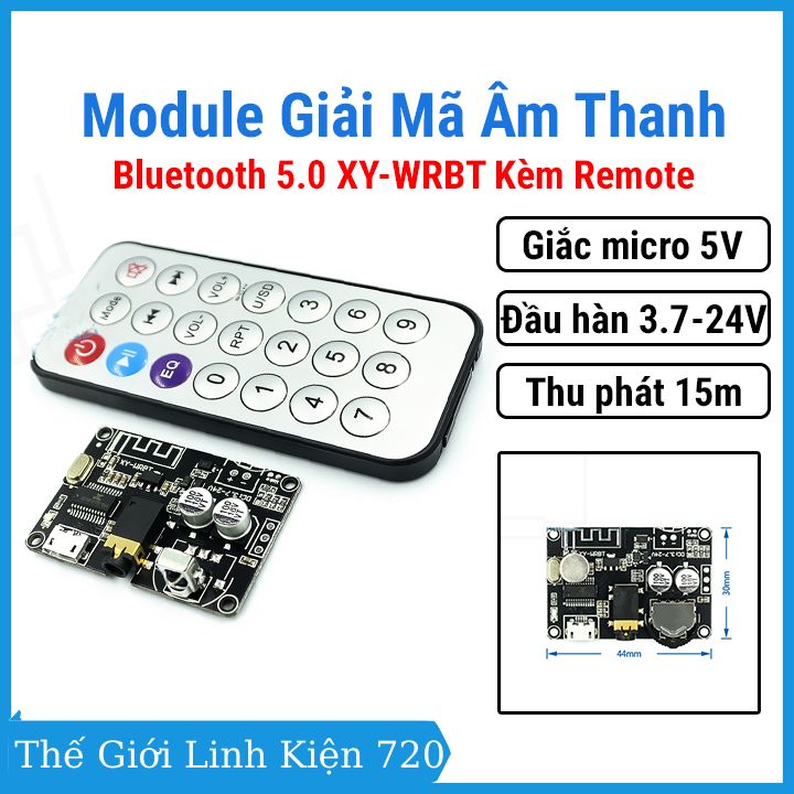 Module giải mã âm thanh Bluetooth 5.0 XY-WRBT kèm remote