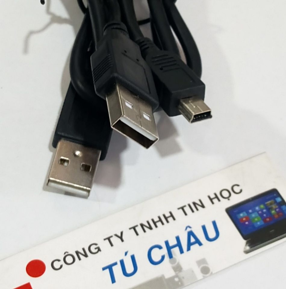 Cáp Mini USB: 2 đầu USB ra Mini USB (Cáp kts Mp3 - Hình Thang) / Cáp dài 60Cm