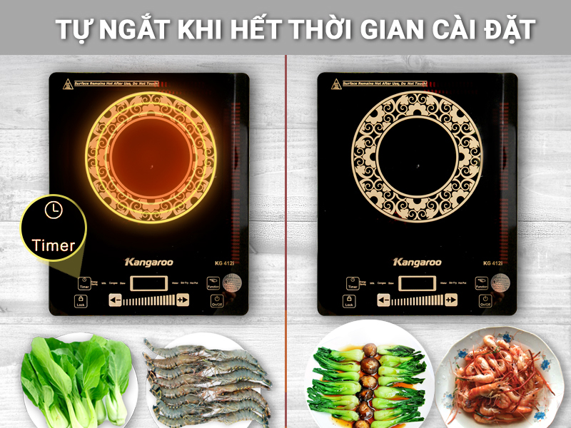 Bếp điện từ đơn siêu mỏng Kangaroo KG412i ( tặng kèm nồi lẩu)