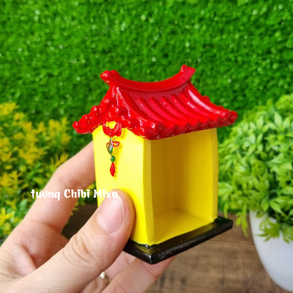 Miếu Thần Tài mini (gồm miếu + tượng)