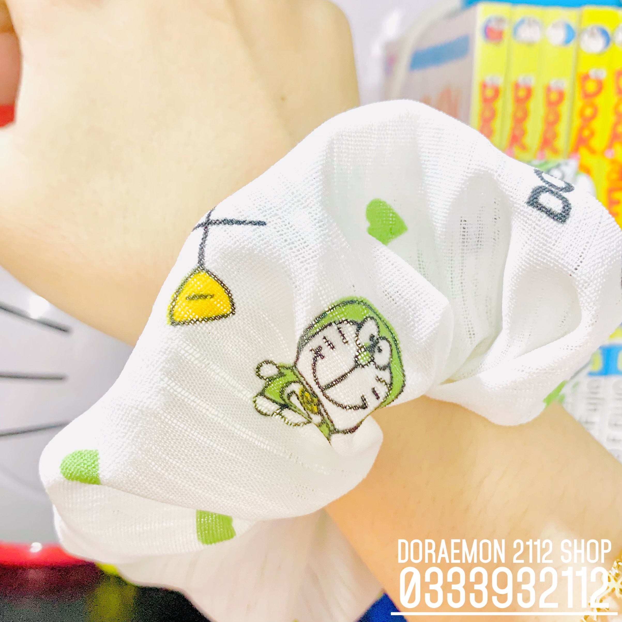 Hot Trend scrunchies cột tóc kiêm vòng đeo tay Doraemon