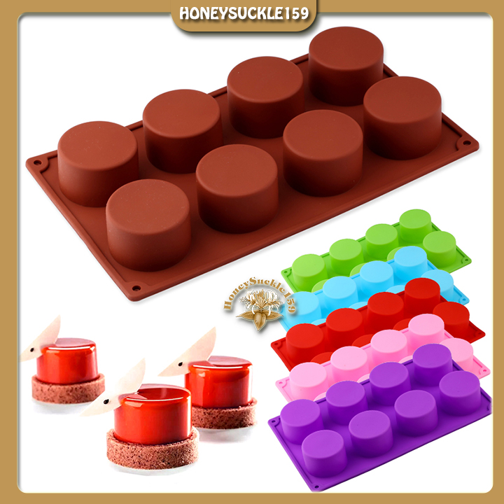 Khuôn Silicon Đổ Socola/Thạch/Đá/Kẹochipchip/Pudding Hình 8 Ô Tròn