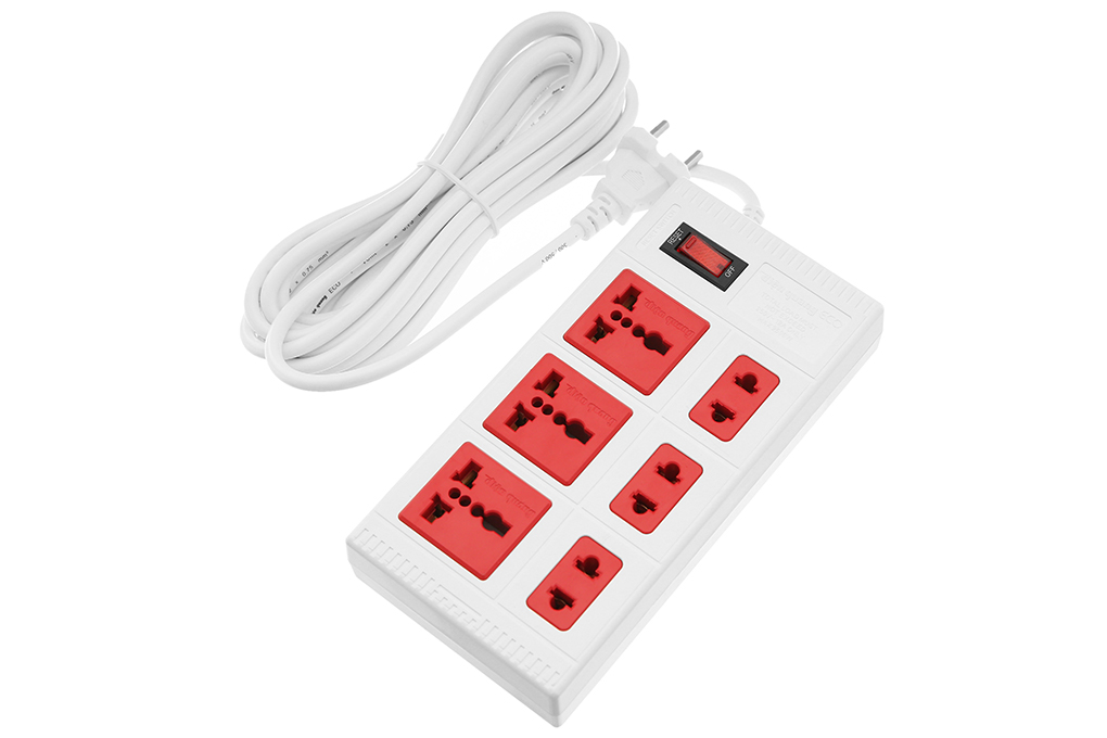 Ổ cắm điện điện quang 6 lỗ 5m eco đq esk vmm15