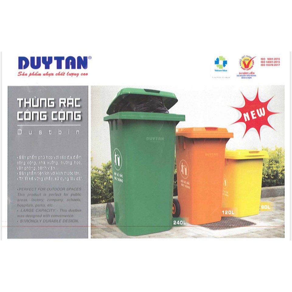 THÙNG RÁC CÔNG CỘNG 90L DUY TÂN