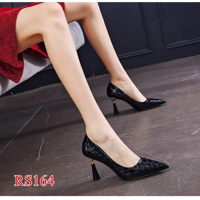 Giày cao gót vân đen RS164 cao 7cm