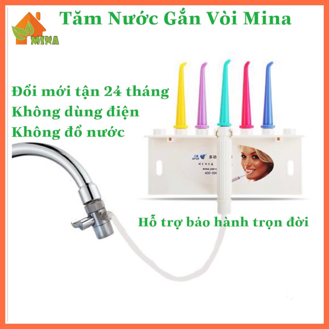 Tăm Nước. Máy Tăm Nước Mina. Công Nghệ Nhật. Không Dùng Điện. Bóp Nước Vòi Rửa Mặt Tạo Áp Lực. Bảo Hành Đổi Mới trong 24 tháng. Hỗ Trợ Đổi Mới Trọn Đời. Tặng Kèm 5 Đầu Tăm Trị Giá 99k.