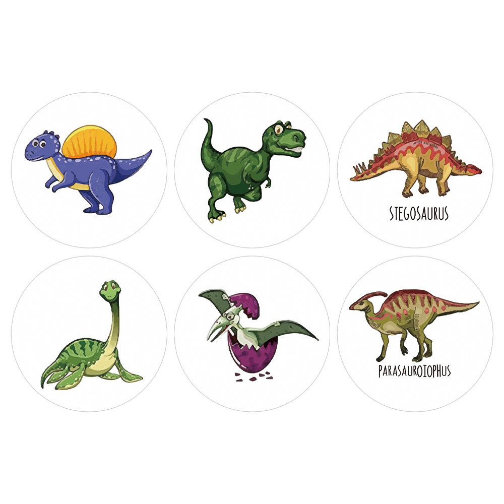 Cuộn 500 tem Sticker Hình khủng long dễ thương cho bé - 2.5cm