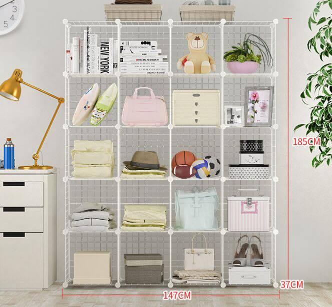 [HCM]Kệ - Kệ sách – Kệ ghép lưới sắt - 16 ô