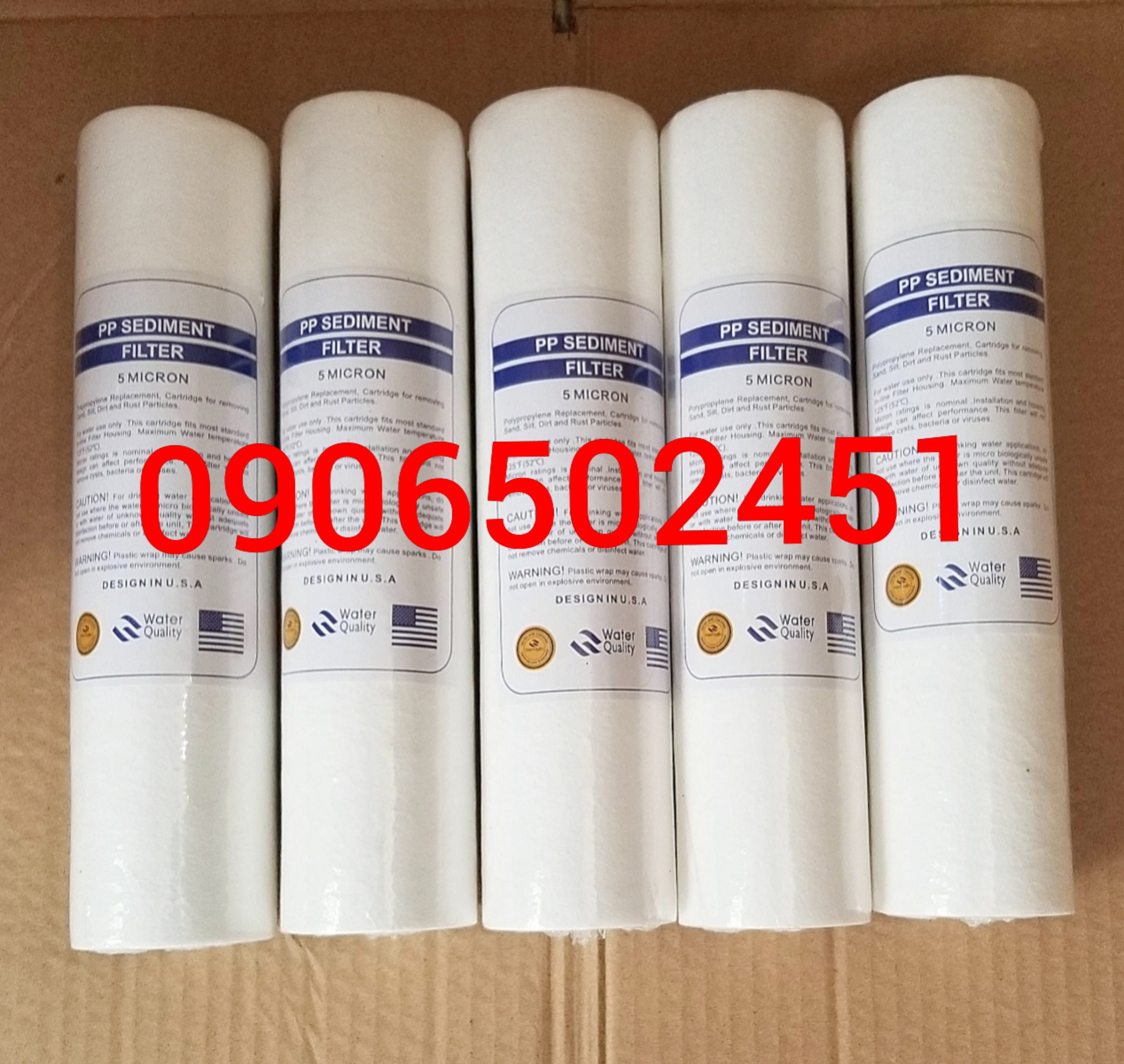 (Ảnh Thật) Bộ 10 lõi lọc số 1 PPF 10 inch tem chuẩn USA dùng cho máy lọc nước RO, kangaroo, karofi, sunhouse....