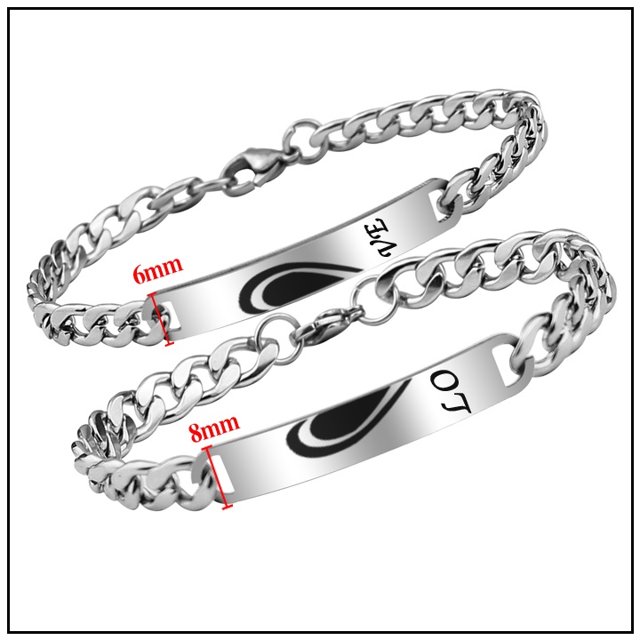Lắc tay cặp tình nhân chữ love vòng tay inox nam nữ không đen không gỉ 1 cặp)- lcqc04