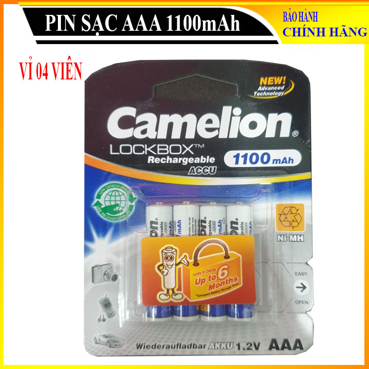 Pin sạc AAA Camelion 1100mAh, Pin tiểu đũa sạc chính hãng