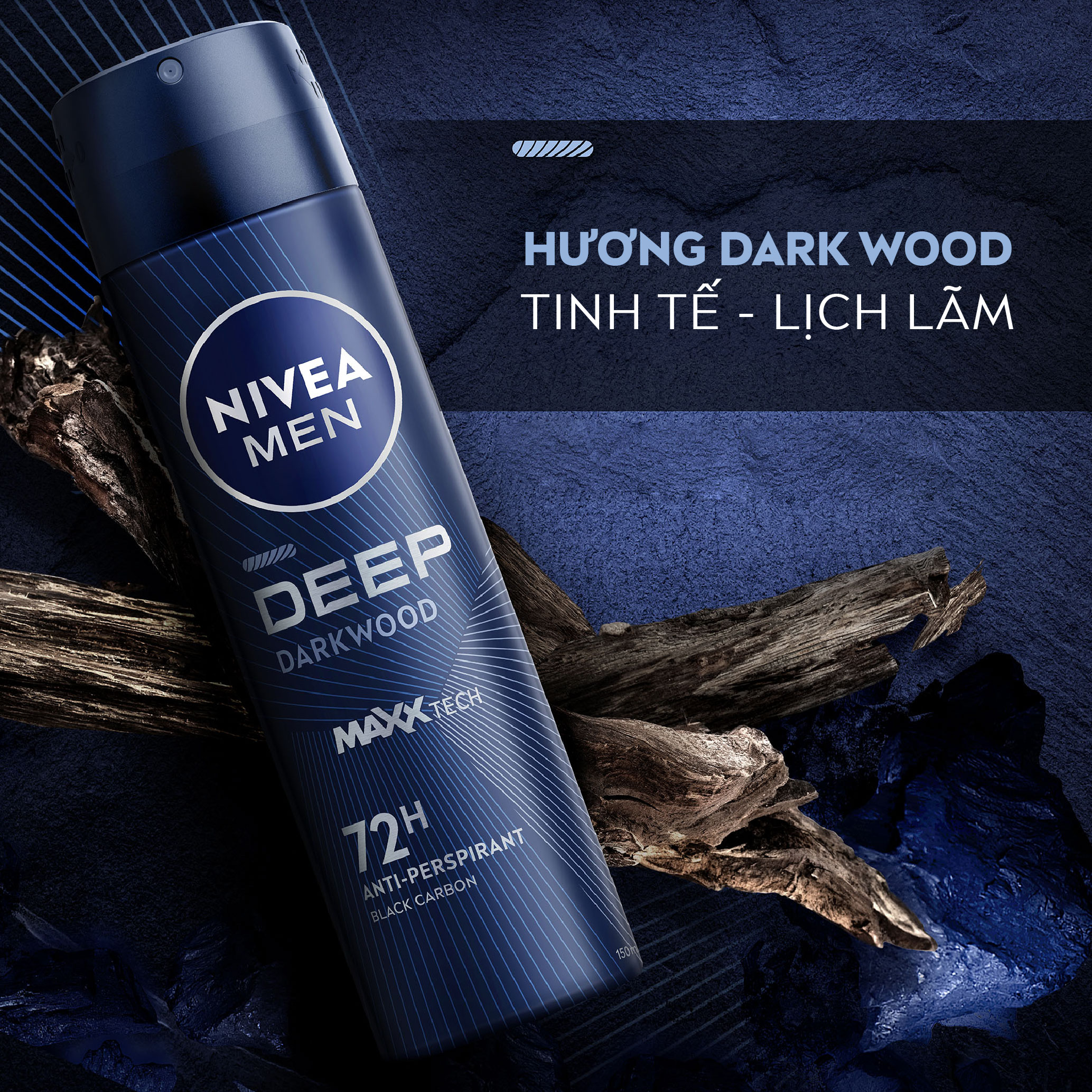 Xịt Ngăn Mùi NIVEA MEN Deep (150 ml) - 80027/85367/85371