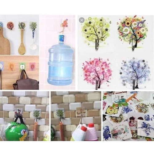 Combo 10 móc treo dán Gạch Men, dán Tường 3D siêu dính chịu lực tốt (hình ngẫu nhiên)