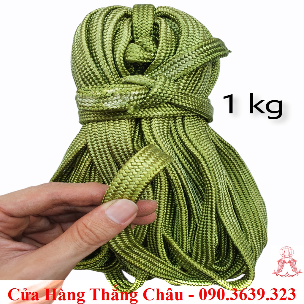 Dây Dù Cồ - Bản Dẹp - Dù Xanh lá, Dù Vàng (1kg - dài 20m)