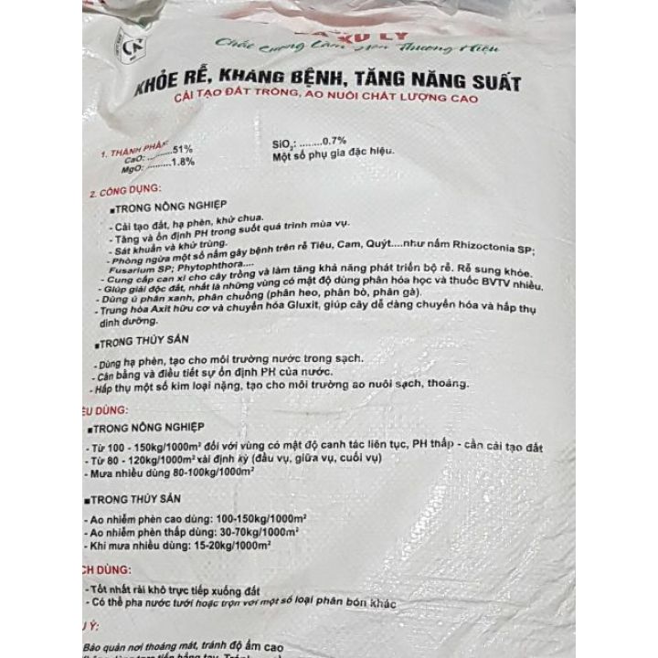 1KG Vôi bột nông nghiệp dùng cải tạo đất, khử chua, xử lý giá thể cho mọi loại cây trồng