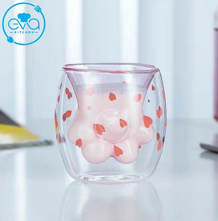 Ly Chân Mèo 2 Lớp Đáng Yêu Cat Claw Cup