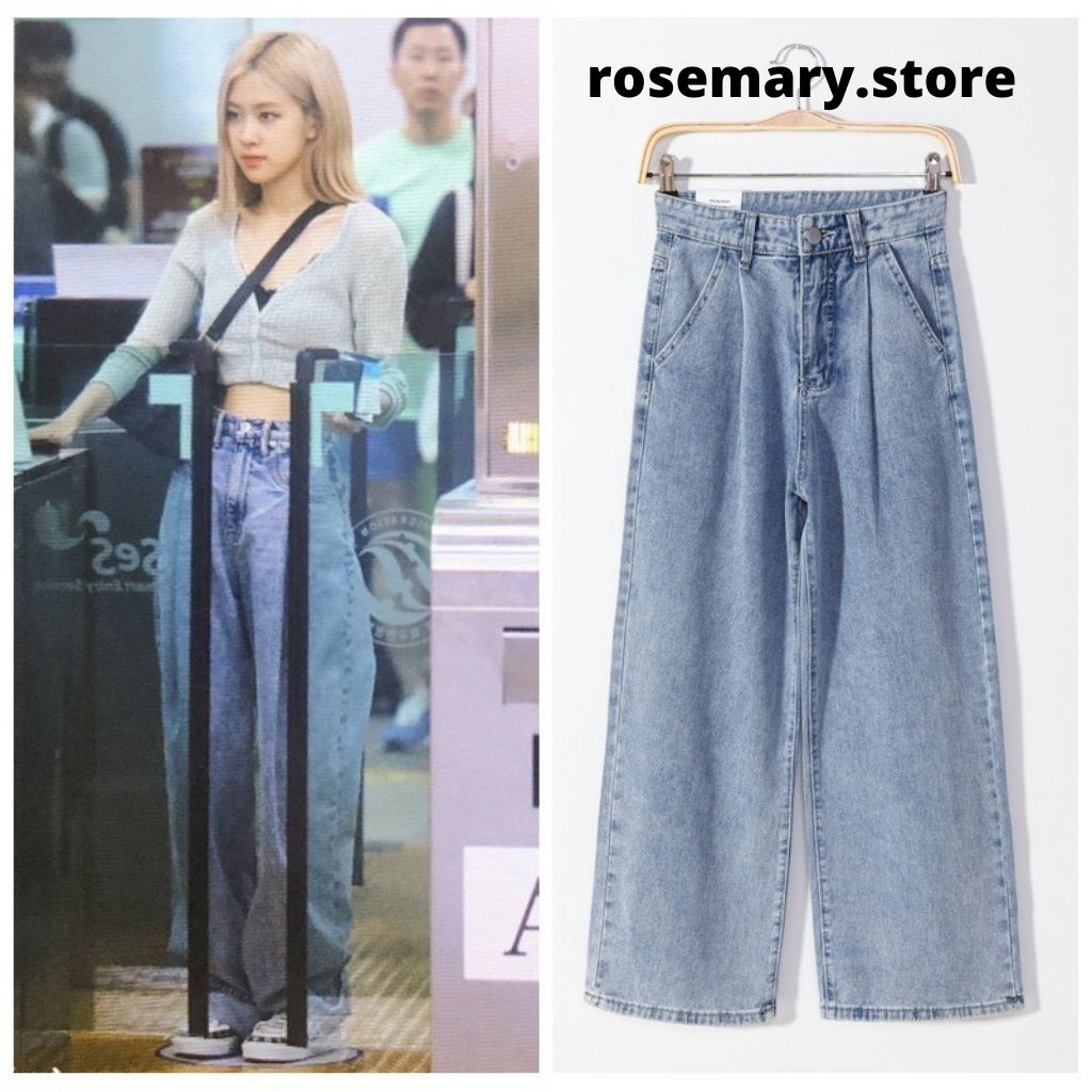Quần Jeans ống rộng Rose