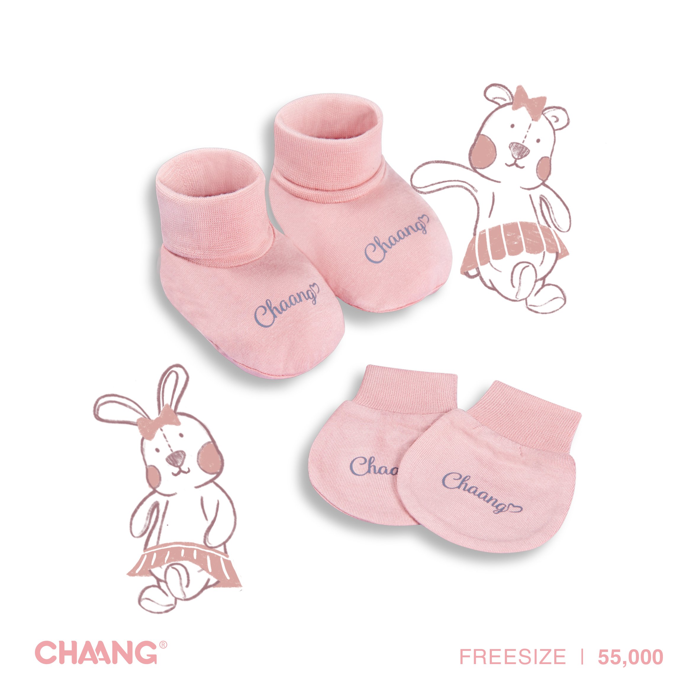 [CHAANG] Set bao tay bao chân sơ sinh Chaang