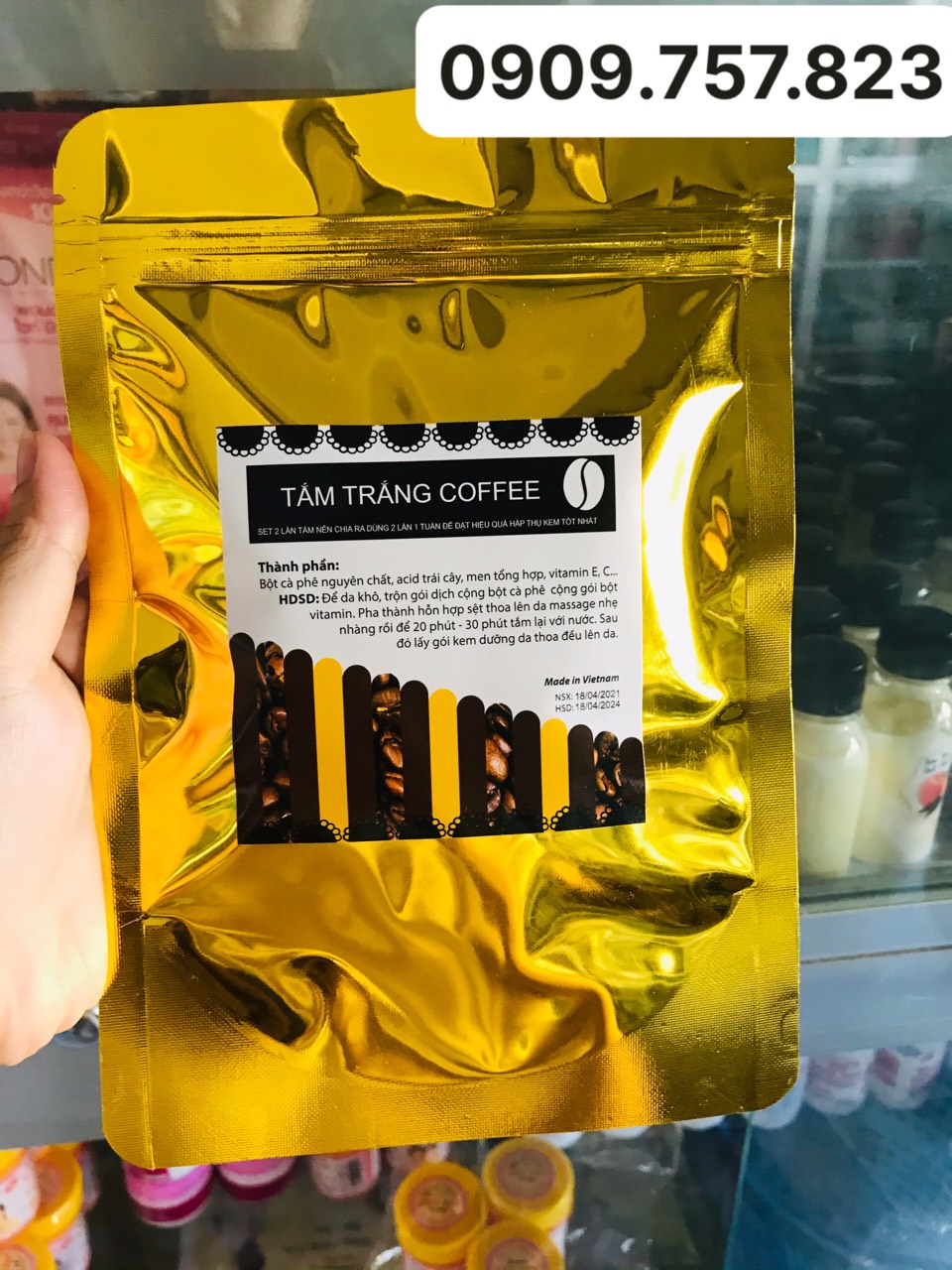 Tắm trắng cà phê vàng mẫu xịn xò