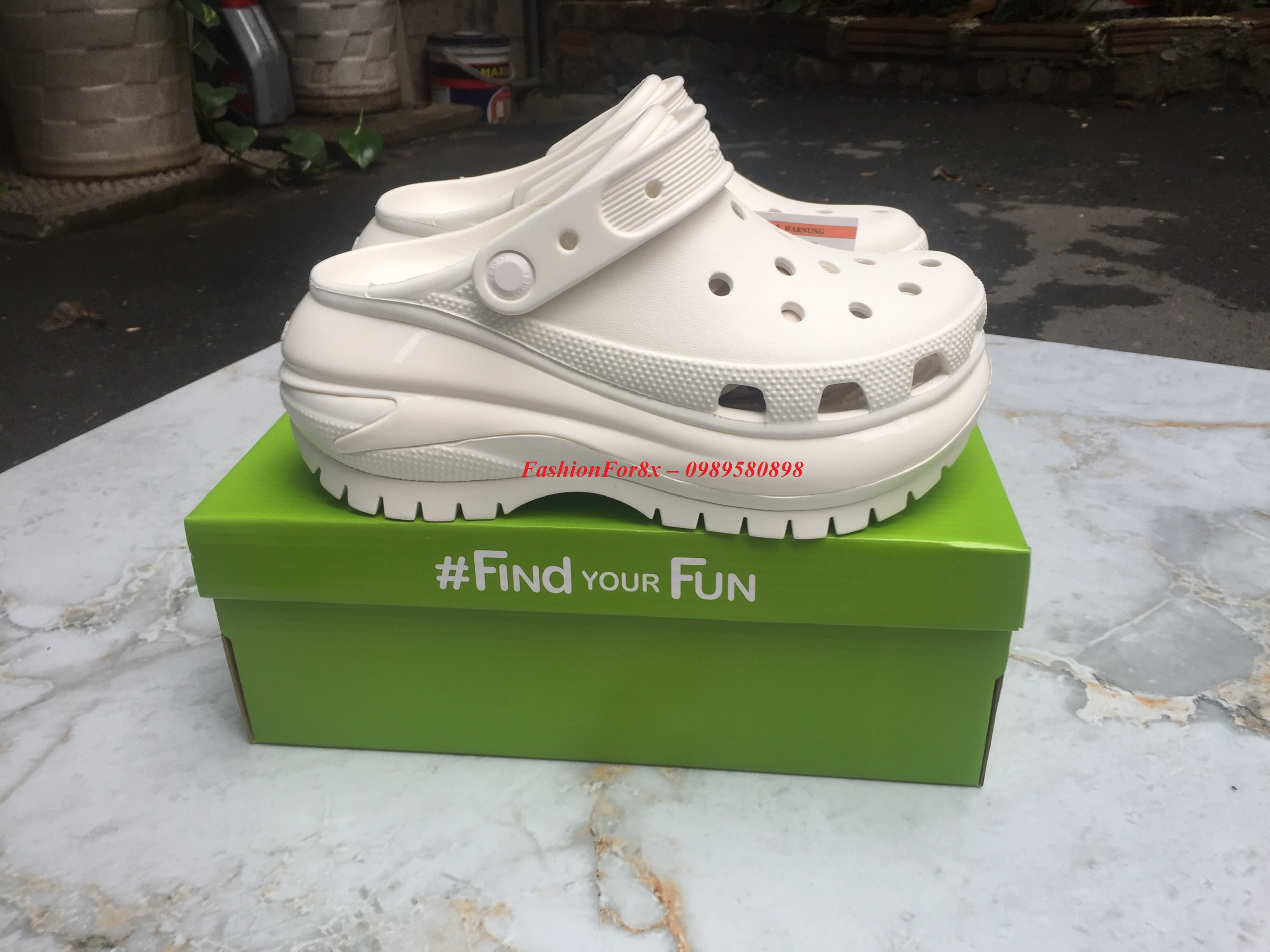 Women's megasrush balloon Chrome flip flops 8cm heels, pb167, gives 10 random charm