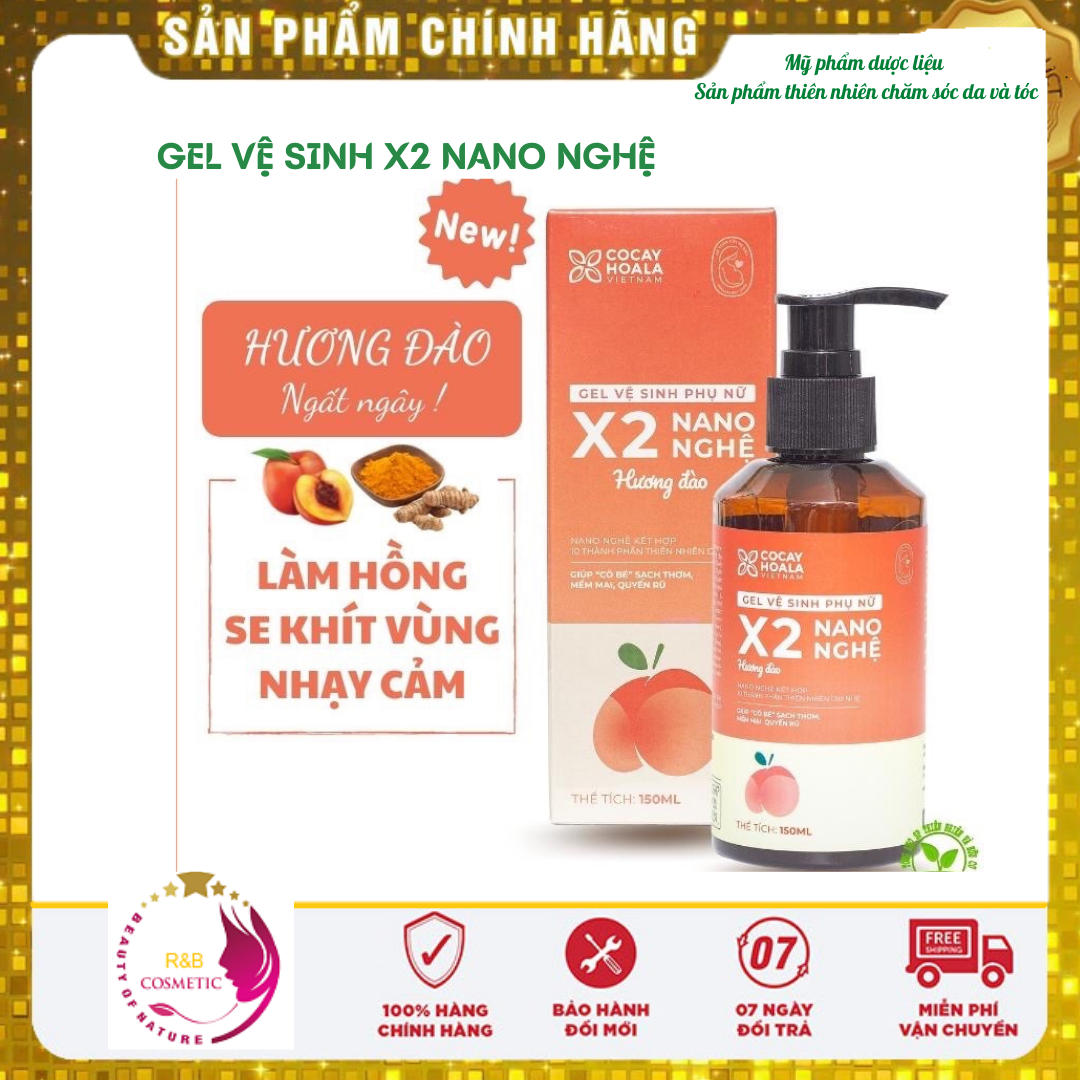 Gel vệ sinh phụ nữ  x2 nano Nghệ cocayhoala hết viêm ngứa se khít 150ml