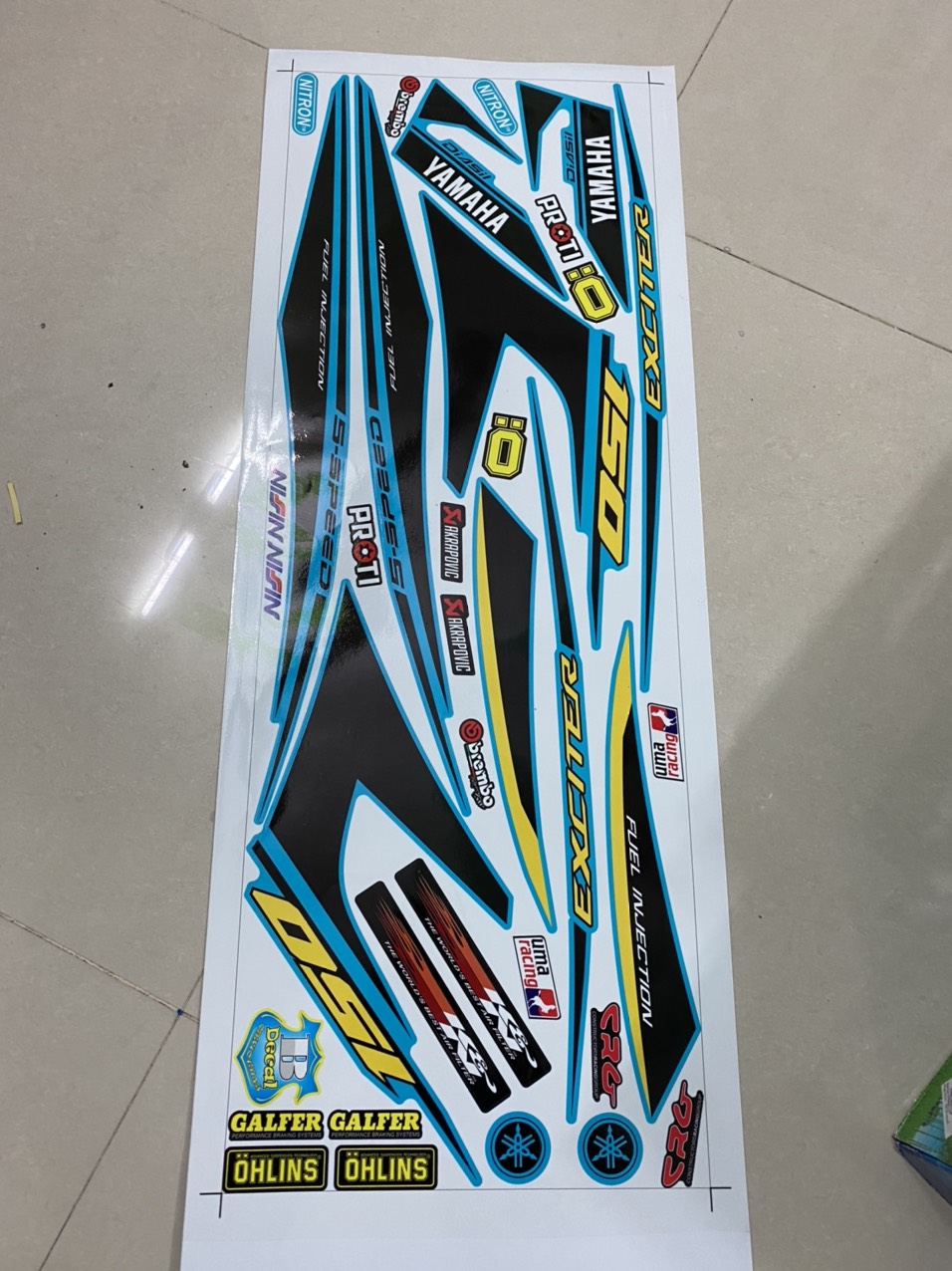 Tem RỜI EXCITER 150  XANH ĐEN