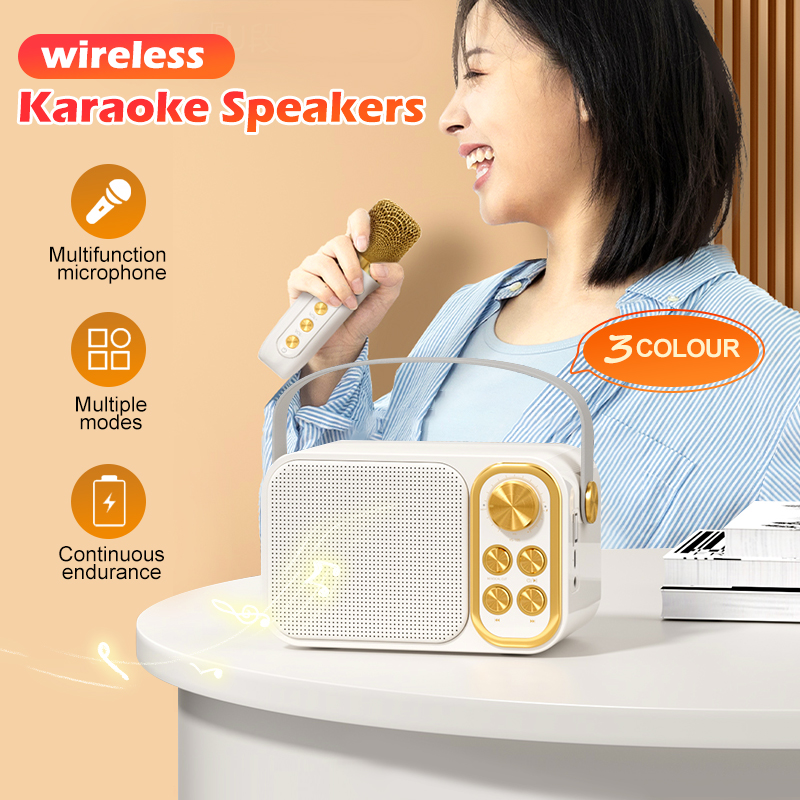 Loa bluetooth karaoke mini YS-103 kèm micro,công suất lớn,micro đổi giọng,nghe hay bass tốt,thiết kế sang trọng