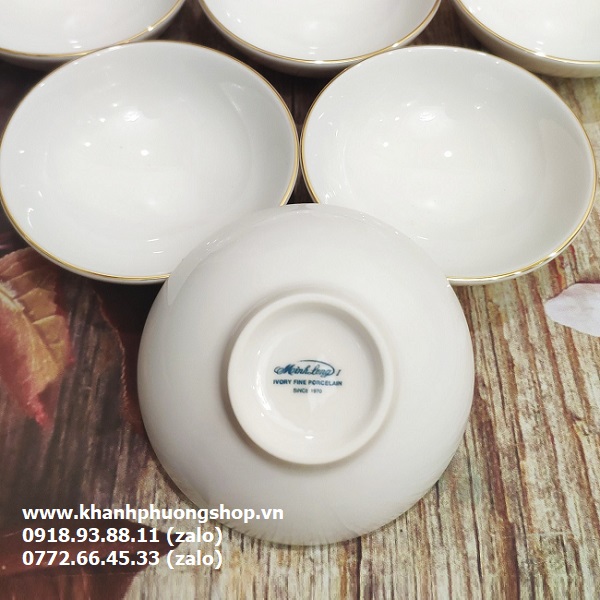 chén chấm sứ minh long viền chỉ vàng - chén chấm sứ minh long