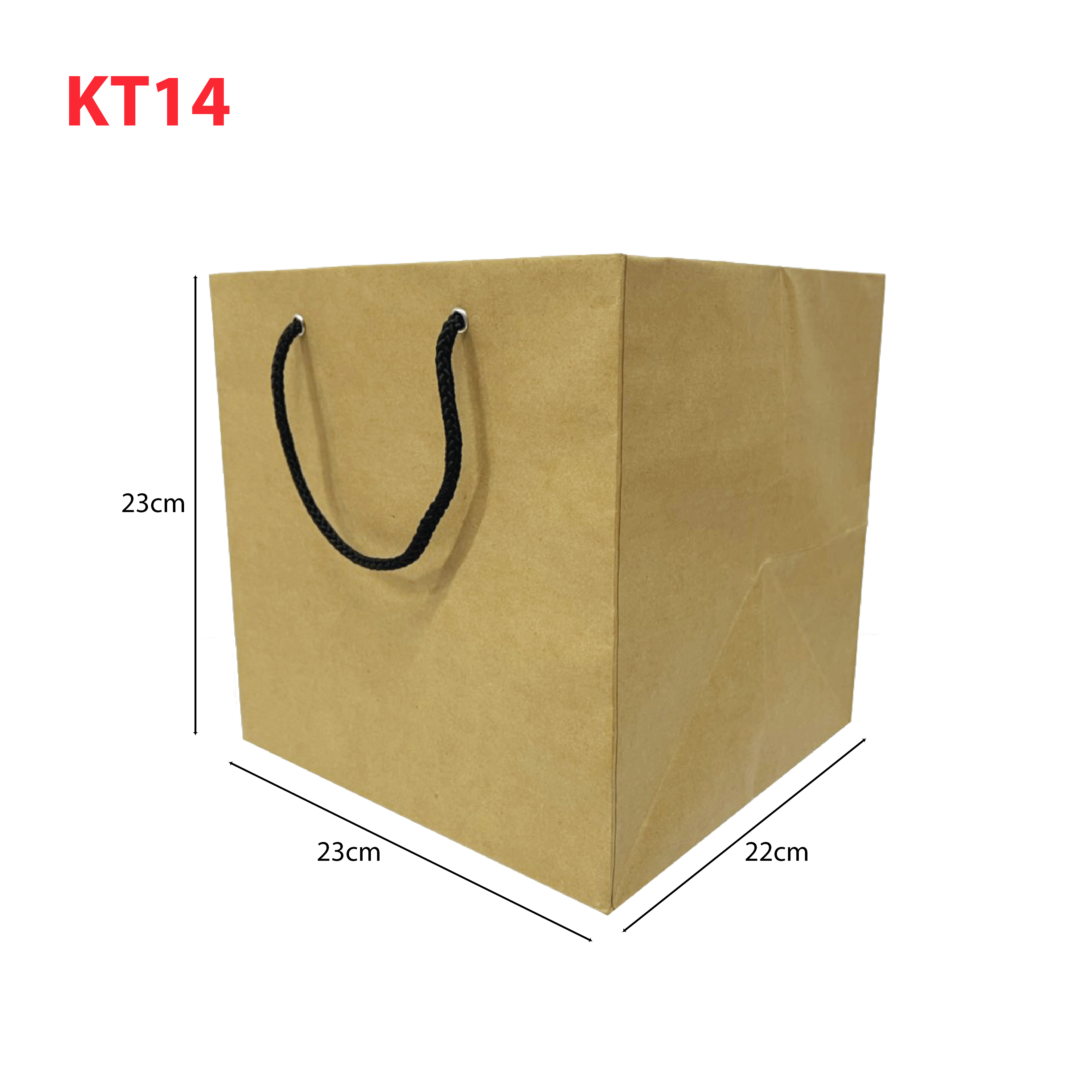 Combo of 100 Brown Kraft Paper Bags KT14 (27 X 23 X 22 cm
