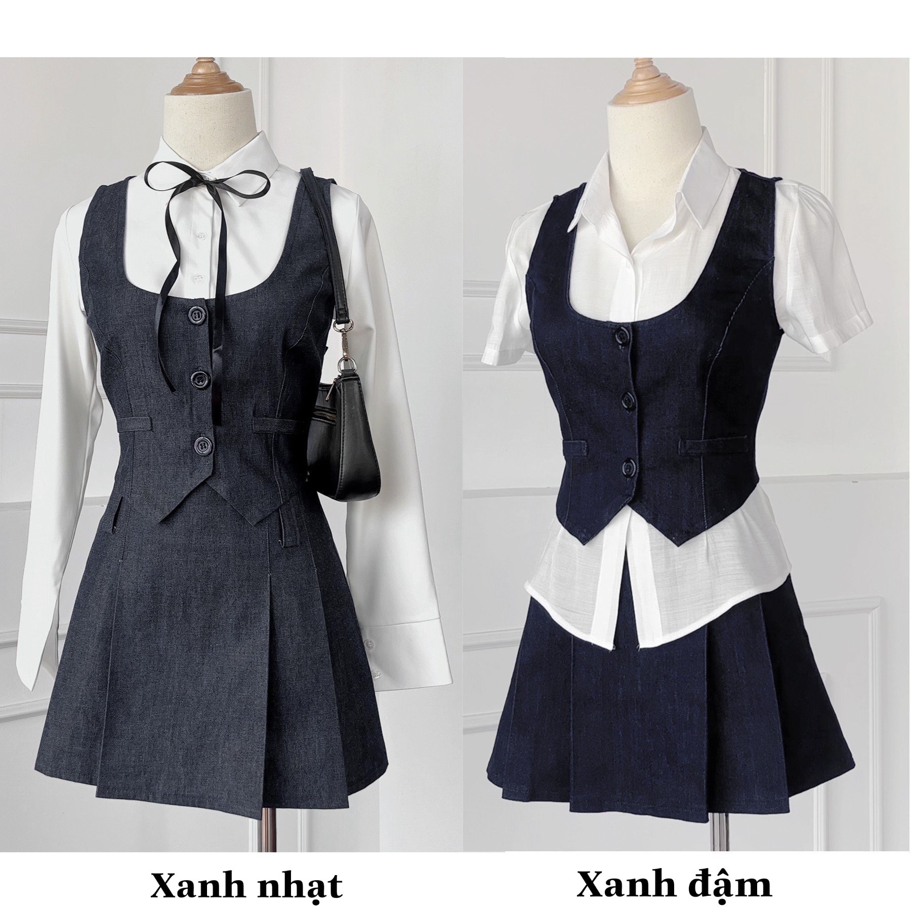 DALLA Chân váy xếp ly cạp thấp (CV01)