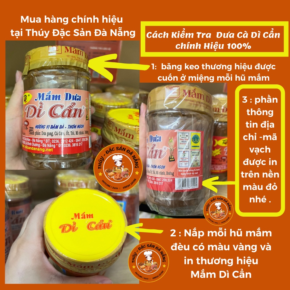 Mắm Dưa Dì Cẩn Hũ Lớn 800gr Đặc Sản Đà Nẵng