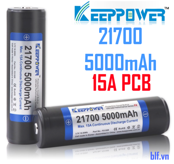 Bảng giá Pin sạc KeepPower 21700 5000mAh P2150R xả cao 15A  có mạch bảo vệ