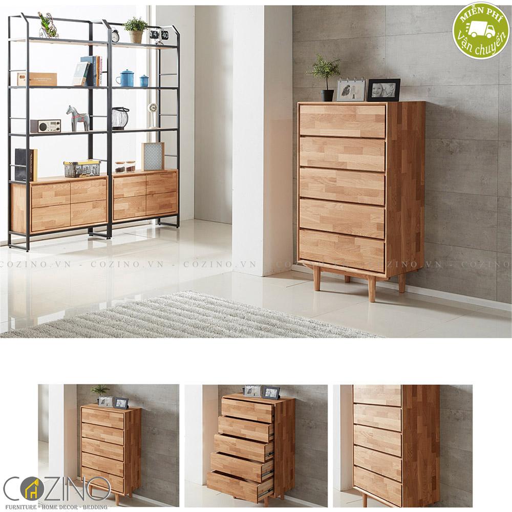 Tủ ngăn kéo Calla 5 hộc gỗ cao su