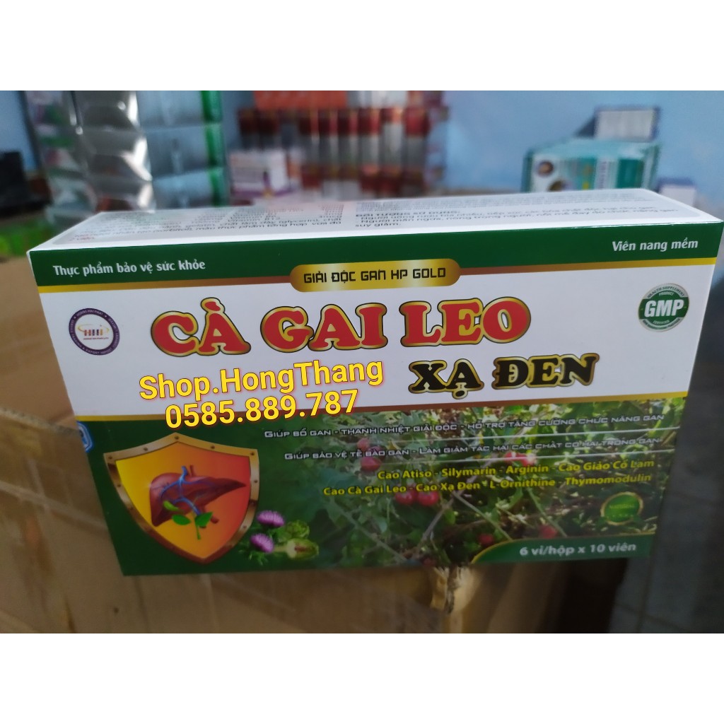 Dải độc gan Cà Gai Leo Xạ Đen Giải Độc Rượu Bảo Vệ Gan, bổ gan mát gan, giải độc, tăng cường chức năng gan hộp 60v