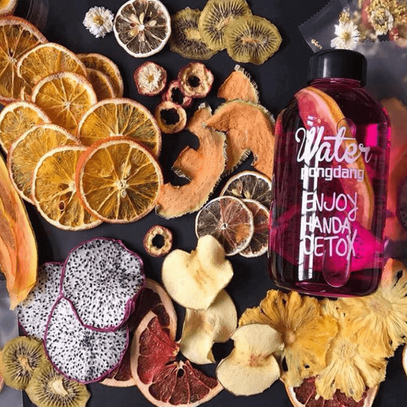 SET TRÀ DETOX HOA QUẢ SẤY LẠNH LIỆU TRÌNH 45 NGÀY (KÈM BÌNH PONGDANG 1000ML+ HỘP + TÚI VẢI)