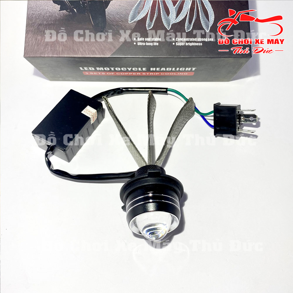 Đèn Pha LED Bi Cầu Xe Máy, Vàng - Trắng
